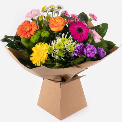 Jelly Bean
 - This amazing profusion of colour is bound to brighten the dullest of days. A vibrant and joyful floral gift with character in abundance.