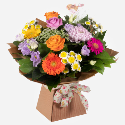Tutti Fruit
 - This charming hand-tied floral arrangement looks good enough to eat. A delicious array of blooms with heads held high supported with glorious greenery.