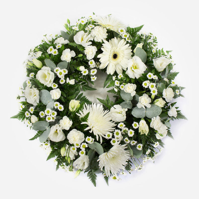 Wreath SYM-321 - Classic Wreath in White  
